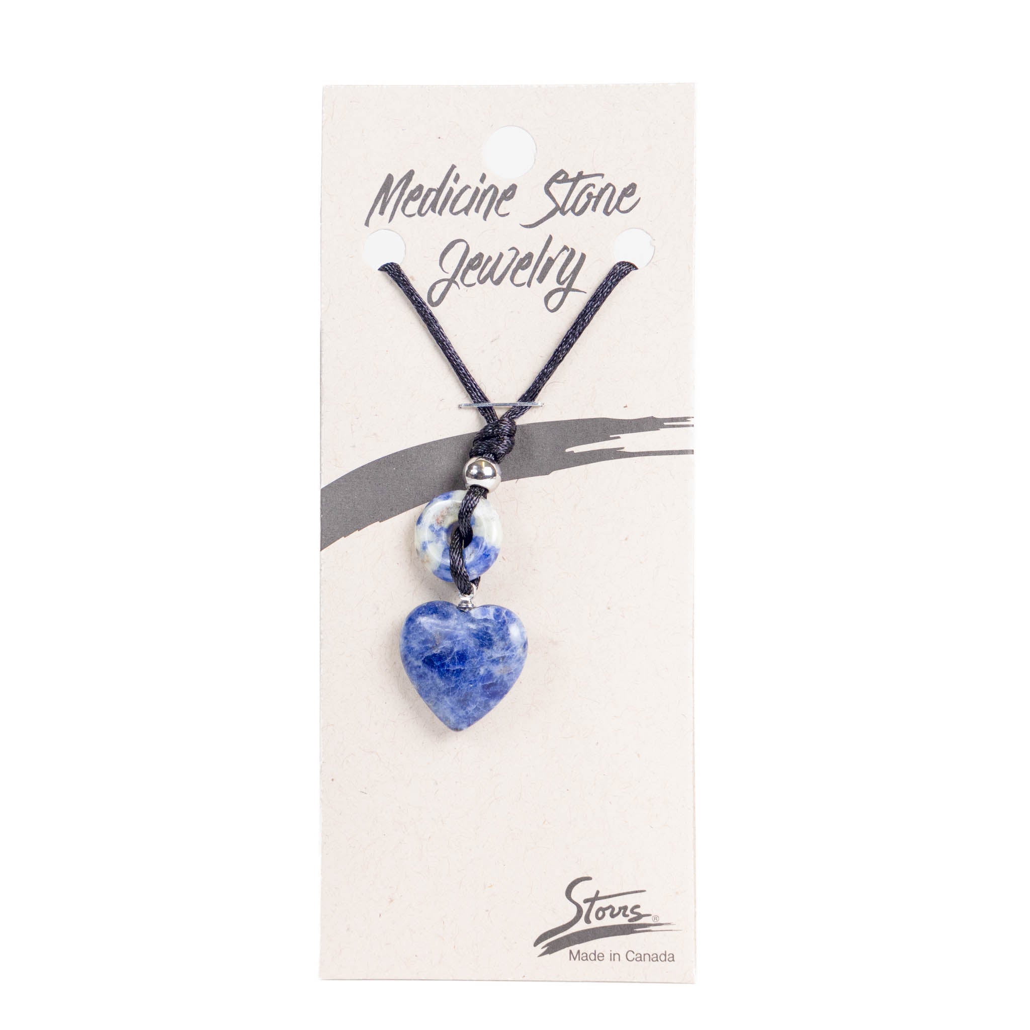 Sodalite Tiny Heart Medicine Stone Necklace